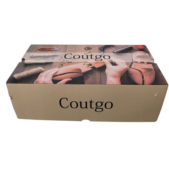 COUTGO Women's Square Toe Mules Snakeskin High Heel Ankle Boots Beige Size 10 - Picture 10 of 11